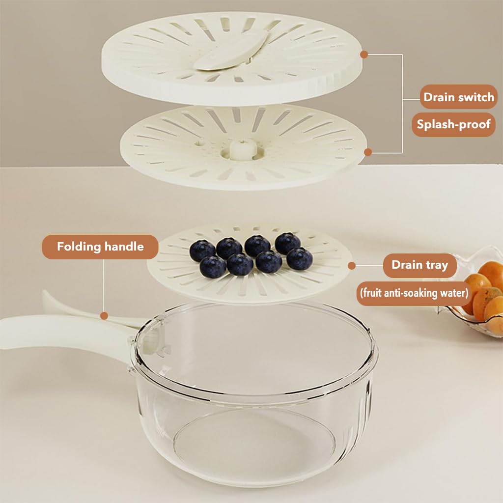 Multifunctional Draining Bowl with foldable handle