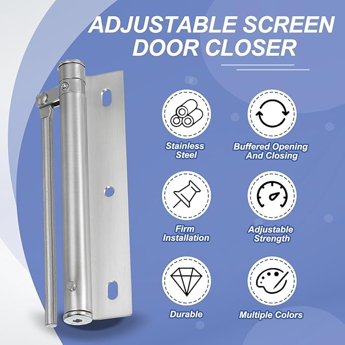 Heavy-Duty Stainless Steel Spring Door Closer