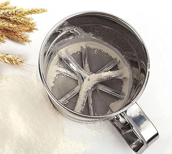 HomeCove Stainless Steel Flour Sifter – One-Handed Atta Chalni for Baking & More