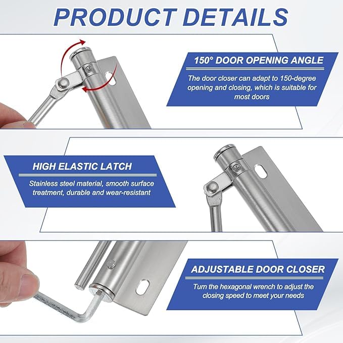 Heavy-Duty Stainless Steel Spring Door Closer