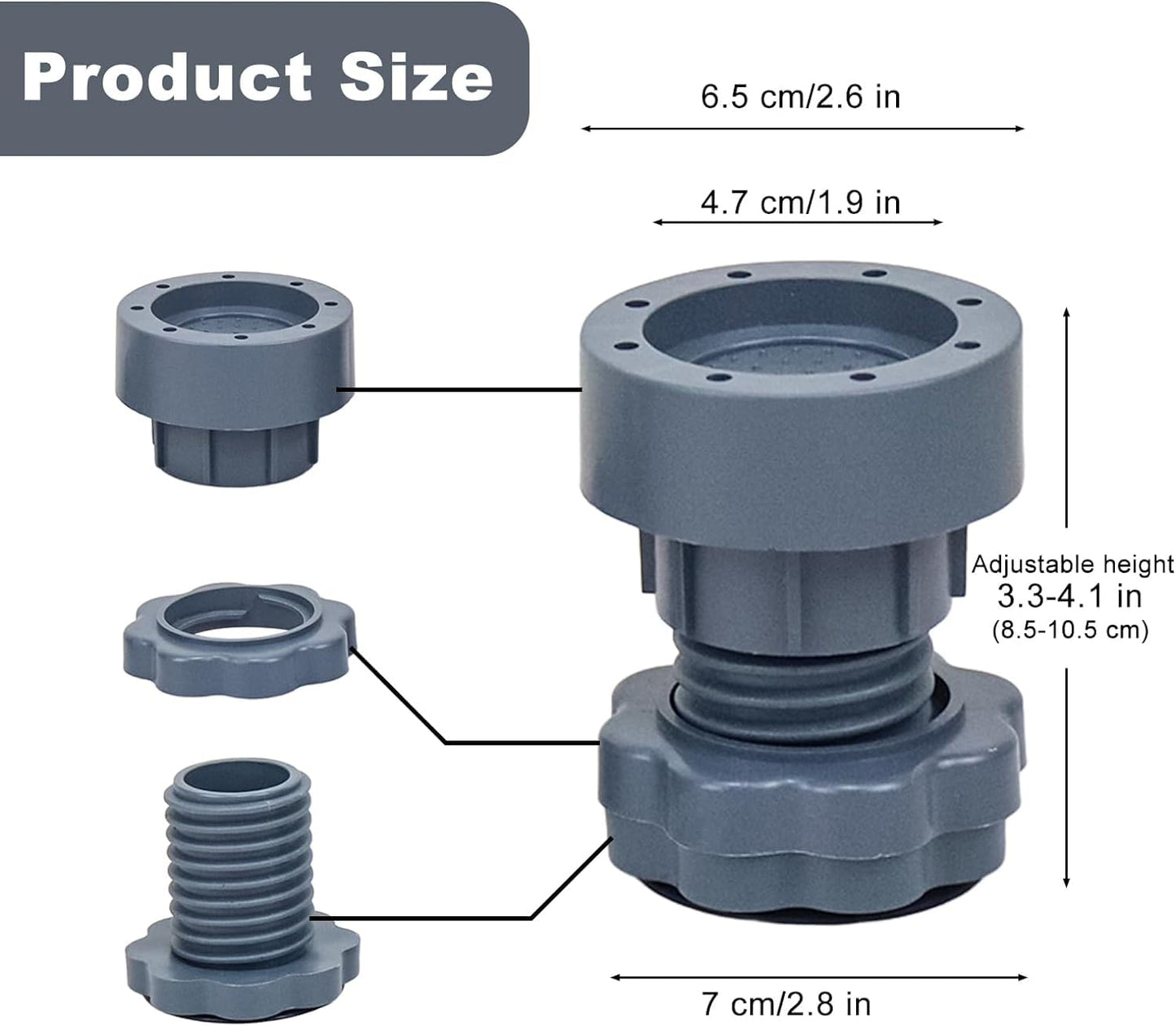 Washing Machine Height Adjusing Vibration Pads (4 Pcs Set)