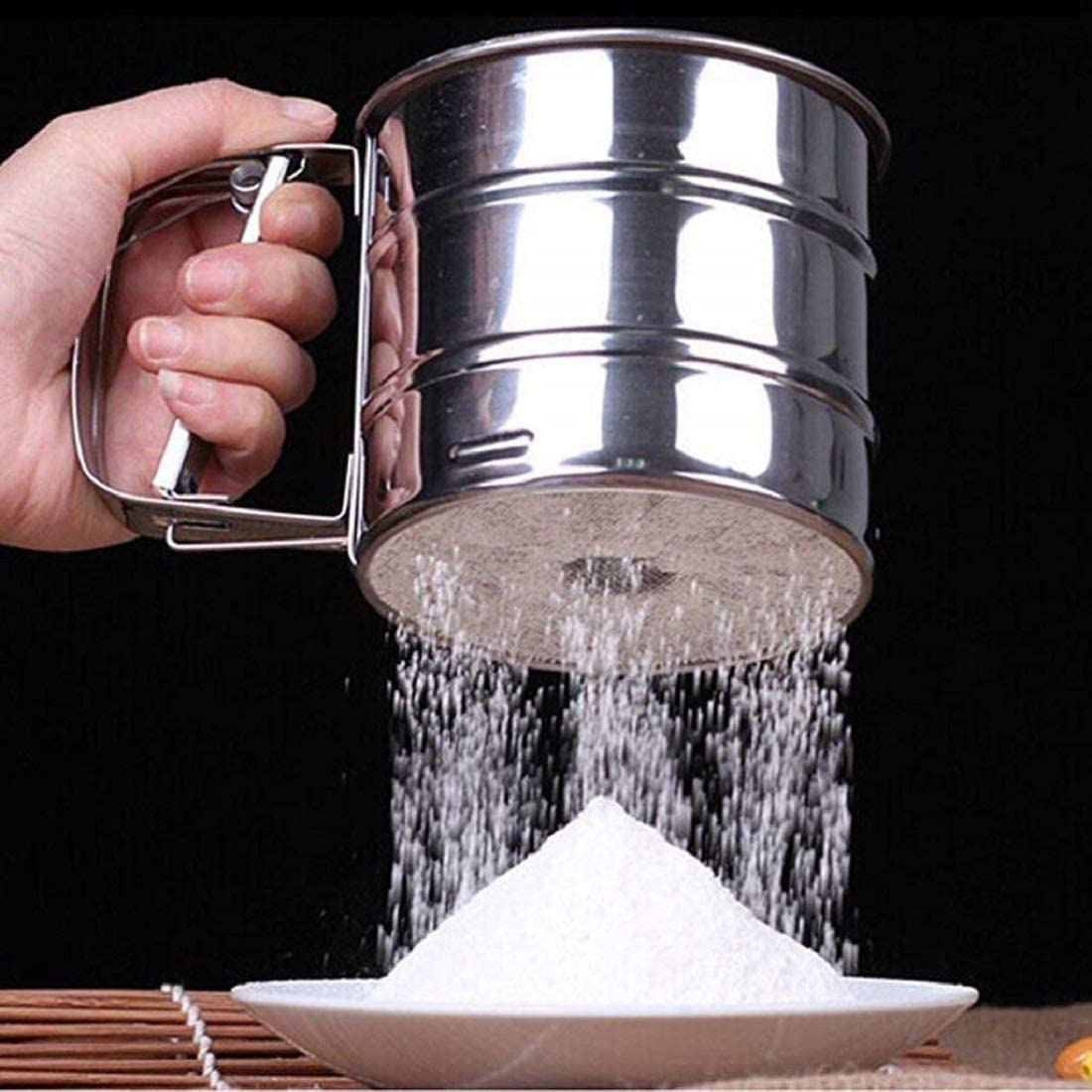 HomeCove Stainless Steel Flour Sifter – One-Handed Atta Chalni for Baking & More