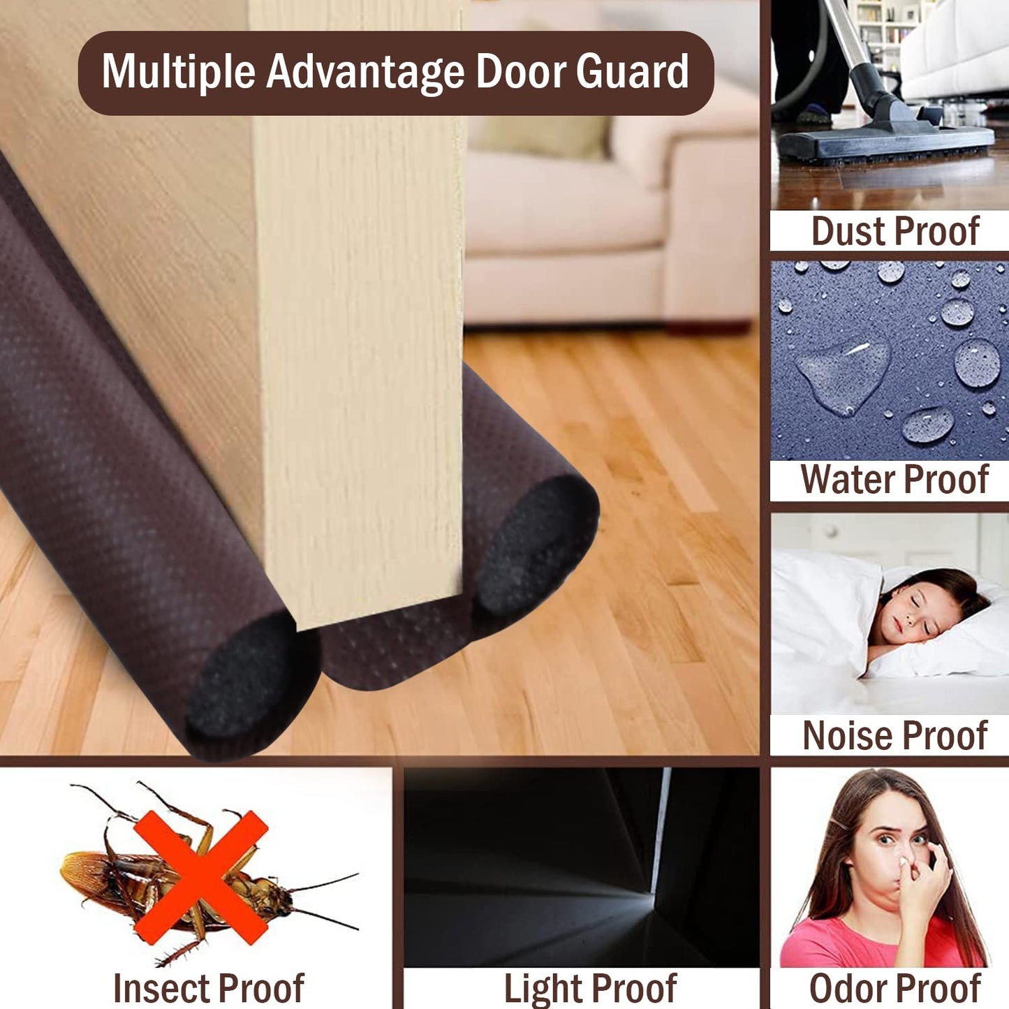 Door Bottom Sealing Strip Guard for Home | (39 inches, Pack of 2)
