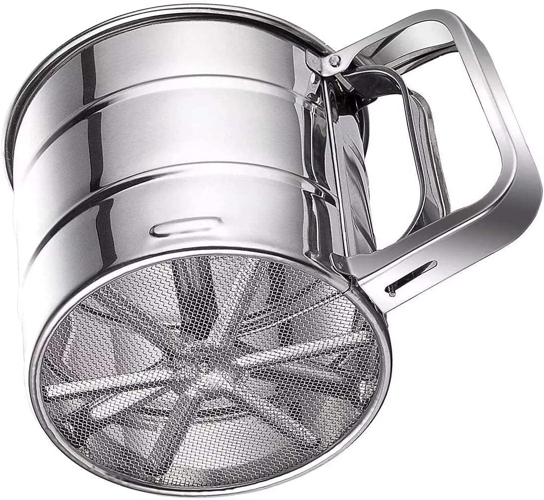 HomeCove Stainless Steel Flour Sifter – One-Handed Atta Chalni for Baking & More