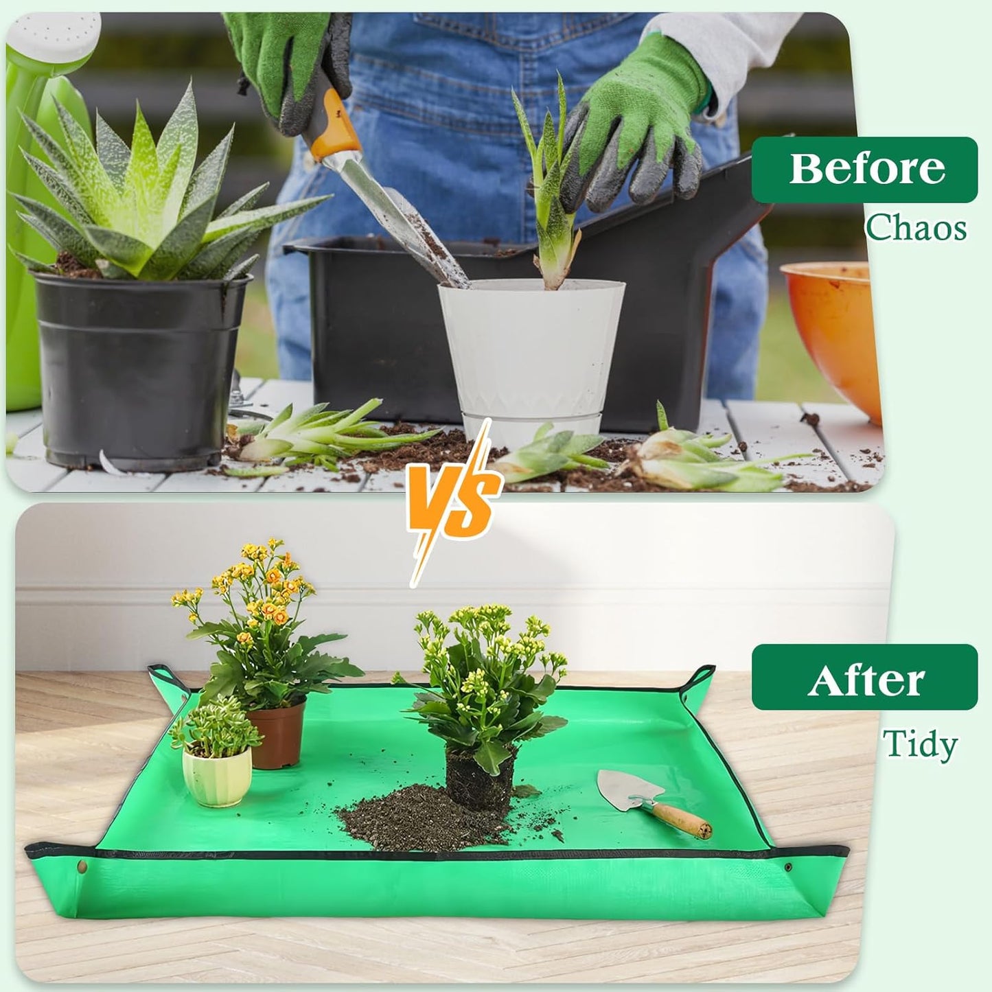 Gardening Mat for Plant Transplanting and Mess Control