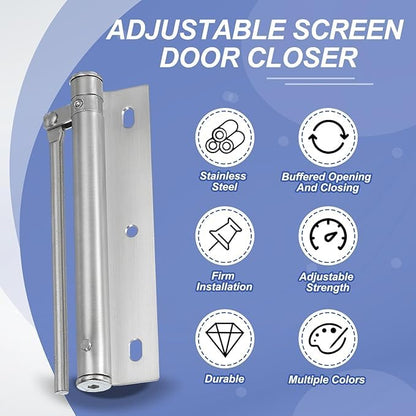 Heavy-Duty Stainless Steel Spring Door Closer