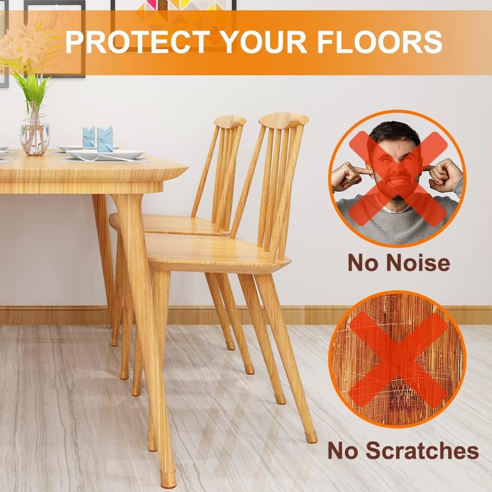 Premium Silicone Chair Leg Covers with Felt Pads