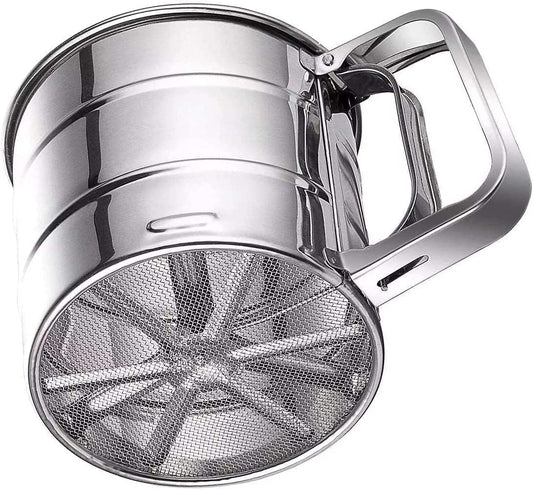 HomeCove Stainless Steel Flour Sifter – One-Handed Atta Chalni for Baking & More