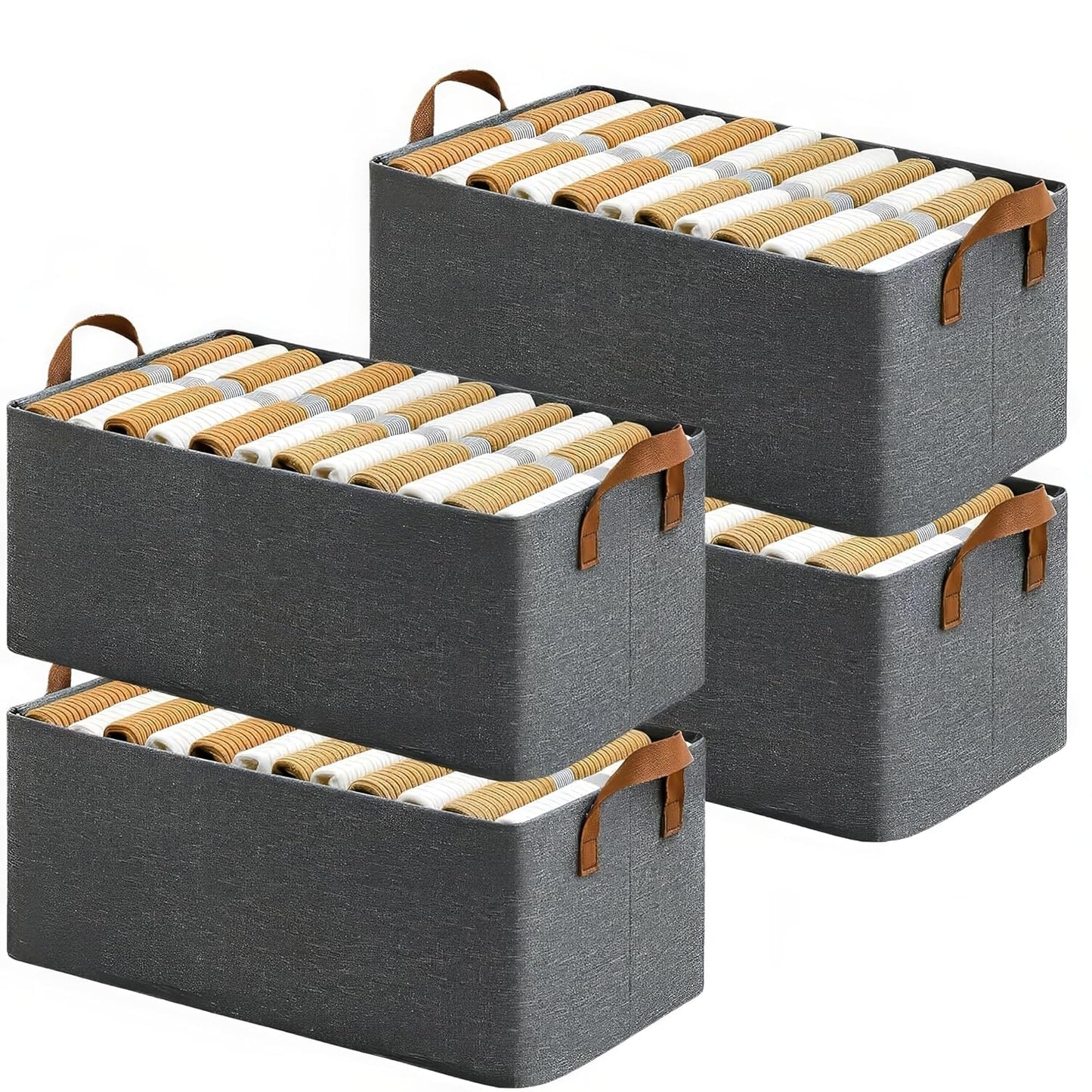 Collapsible Cloth Organizer for Wardrobe – Pack of 4