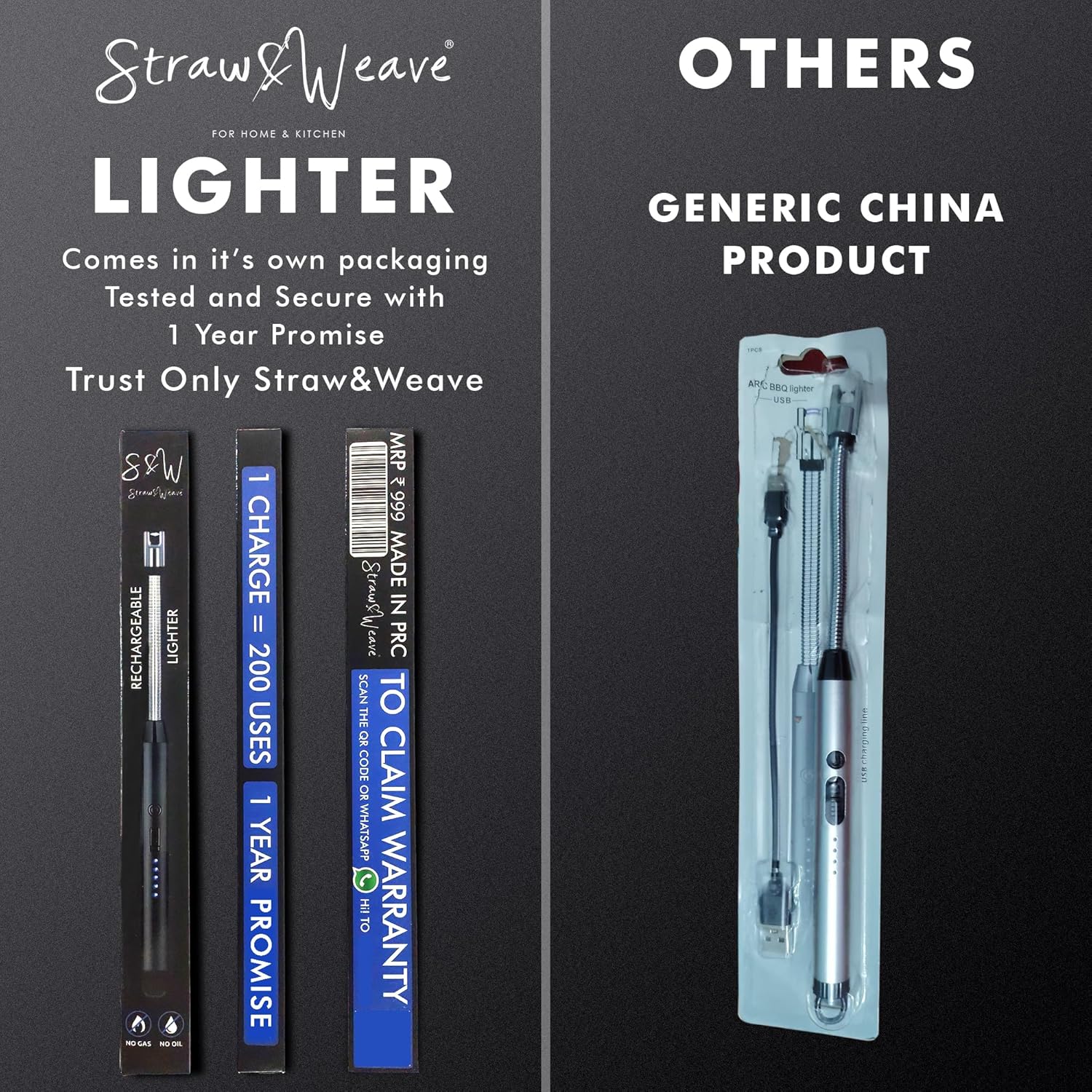 Usb Rechargeable Electric Arc Lighter